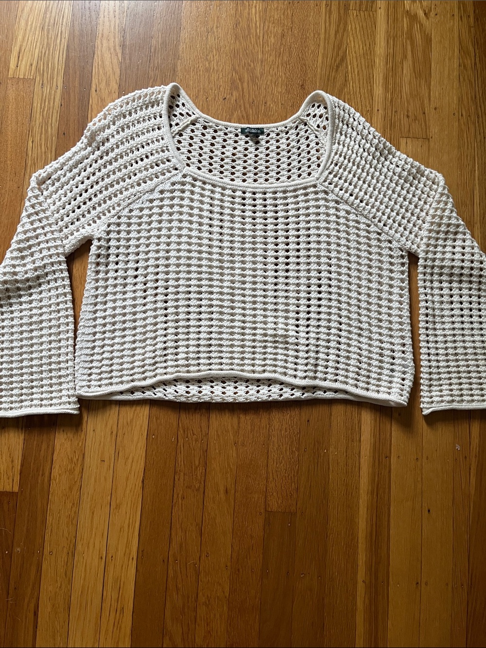 wild fable Open-Knit Scoop Neck Sweater - Cream